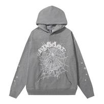 Aukštos kokybės hiphopo dainininko grafinis džemperis su voro paveikslėliu - Unisex, kasdienis ir universalus L gray