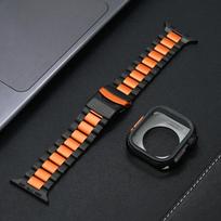 Prabangus titano dirželis Apple Watch Ultra 49mm Series 10 46mm Titano oranžinė apyrankė+dėklas Apple 9 8 7 6 5 SE Watch 45mm 44mm for ultra 49mm&WITH BOX black