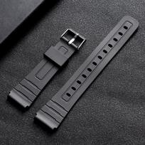 12/14/16/18/20/22 mm silikoninis laikrodžio dirželis Sportinis nardymo guminis vandeniui atsparus laikrodžio dirželis Casio laikrodžio priedams Moterims Vyrams Apyrankė 16mm black