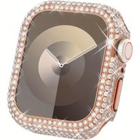 Blizgantis kalnų krištolas Apple Watch dėklui Tinka 38/40/41/42/44/45/49mm Suderinamas su Ultra/SE/10/9/8/7/6/5/4 38mm beige
