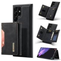 Retro magnetinis odinis piniginės kortelių telefono dėklas Samsung Galaxy S26 Ultra S25 FE S24 Plus S23 S22 S21 S20 modeliams, atlenkiamas galinis dangtelis Coque Samsung S21 Ultra black