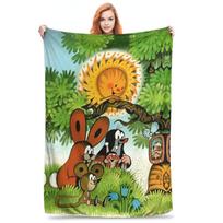 Mažasis kurmelis pledas Super minkštas grafinis pliušinis pledas mergaitėms berniukams namų dekoras flanelinis lovatiesė lovos uždangalas 75x90cm