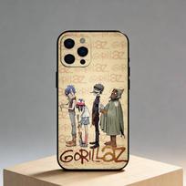 Komiksų roko grupė G-gorillaz   Dėklas telefonui iPhone17,16,15,14,13,12 Plus,Max Minkšto silikono juodas dangtelis iPhone16se4 beige