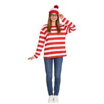 Išmanusis Wally Kur Wally Anime Veikėjo Cosplay Kostiumas Helovino Raudnų Dryžių Kostiumas xxl (adult) red