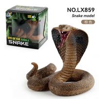 Premium Pvc Cobra Snake Replica Available In Orange And Brown For Eye-catching Decor Brown Cobra Box black