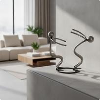 Vieno vyno butelio laikiklis Metalinis stalo stovas Laisvai pastatomas virtuvės stalviršiui, baro vežimėliui Double Wine Rack gray