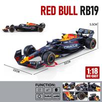 1:18 Oracle Red Bull Racing Rb19 Formulės 1 lenktyninis automobilis Maxas Verstappenas 1# Lieto metalo modelis Kolekcionuojami daiktai ir hobis black