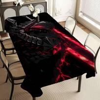 Amine Berserk Rectangular Tablecloth - Stain-Resistant For Kitchen, Coffee Tables & Daily Use 90x140cm gray