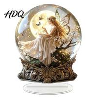 Shatterproof Desk Decor Moon Star/Fairy Crystal Ball Ornament Decorative Acrylic Sphere for Bedroom Living Outdoor Courtyard Decorations Room Decor B beige