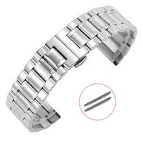 Tvirtas nerūdijančio plieno laikrodžio apyrankė 18mm 20mm 22mm 24mm 12/13/14/15/16/17/19/21/23 Apyrankė Universalus metalinis dirželis Laikrodžio priedai 22mm sidabras