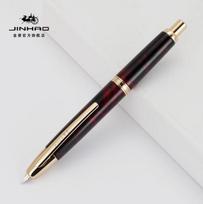 New JINHAO 10 Press Fountain Pen Retractable EF/F Nib Metal Matte Black With Clip Writing Ink Pen Converter For Students Gifts (as the picture,EF(0.4mm))