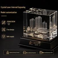 3D lazeriu graviruotas kristalinis automobilio modelis - Pritaikomas dekoratyvinis elementas ir verslo dovana custom made