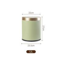 with Lid 12L Garbage Bin Press Type Living Room Dustbin Premium Kitchen Trash Can  Bathroom beige