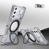 For ZTE Nubia Red Magic 10Air 10 9 8 Pro Plus 8 Magnetic Rimless Metal Case Aluminum Alloy Bumper Rotate Ring Stand Charge Cover For Red Magic 8 Pro
