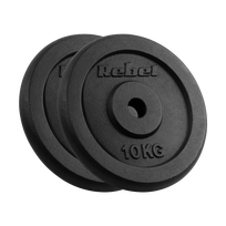 Ketaus svarelių rinkinys 2x10kg, skylė 31mm, klasikinė plokštė, REBEL ACTIVE