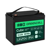 Greencell CUBE LiFePO4 akumuliatorius 87Ah 12.8 V 1113.6 Wh ličio-geležies-fosfato akumuliatorius kemperiams, valymo įrenginiams, stovyklavimui