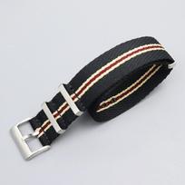 Tudor rožės NATO nailoninis laikrodžio dirželis - 20 mm/22 mm nailono pynimo apyrankė 20mm black
