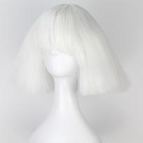HAIRJOY Lady Gaga Cosplay Perukai Tiesus Bob Trumpas Tamsiai Rudas Sidabriškai Pilkas Šviesiai Rudas Rožinis Žalias Šviesus Juodas Sintetinių Plaukų Perukas white