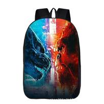 Godzilla Vs King Kong Casual Backpack Elementary School Three-Piece School Bag 17inch backpack blue