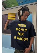 Need Money for G Wagon Text Graphic T-shirt Men Cotton Short Sleeve Hip Hop Luxury Car Lover Casual Street Loose Daily Tops 130 gray