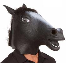 Ruda arklio kaukė Creepy Horse Head Mask Guminė latekso gyvūnų kaukė Naujovė Helovino kostiumų kaukė juoda