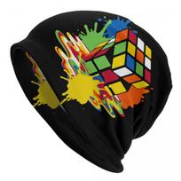 Rubiks Rubiko kubas Matematikos formulė Kepurės su snapeliu Madinga megzta kepurė Moterims Unisex Šilta žiemos Geek Magiška dovana Kepurės su ausimis Kepurės Beanies Hat yellow