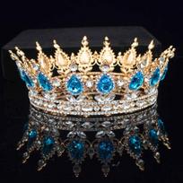 Crystal Queen King Tiaras ir karūnos Vestuvių Diadema Nuotakai Moterų galvos apdangalai Plaukų papuošalai Vestuviniai galvos papuošalai Priedai beige