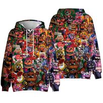 New Fashion Five Nights at Freddy's 3D Print Clothes Streetwear Men Hoodies Sweatshirt Fashion Hooded Long Sleeve Pullover Tops M gray