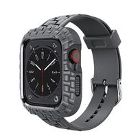 Silikoninis laikrodžio dirželis + dėklas Apple Watch Ultra Band 49mm 45mm 41mm 44mm 40mm sportinės apyrankės dangtelis, buferis iWatch 9 8 se 7 6 5 4 38mm/40mm/41mm pilka