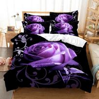Violetinis patalynės komplektas Poliesterio antklodės užvalkalas 3D antklodės užvalkalas Levandų drugelis Dvigulis Pilnas Karališkas Karalienės Viengulis 70x133cm 2pcs