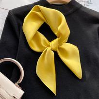 Madinga 100 % tikro šilko skara, moteriška skara, moteriška kaklaskarė, skarelė, skara, moteriška skara Hijab bandana yellow