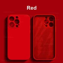 Skysto silikono telefono dėklas Apple iPhone 16 15 14 Plus 13 12 11 Pro Max dėklams iPhone 16 Pro Max smūgiams atsparus dangtelis For iPhone 16e raudona