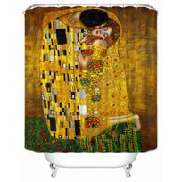 Musife individualus aukštos kokybės Gustavo Klimto paveikslo „Bučinys“ dušo užuolaida, vandeniui atspari, poliesterio audinio, vonios kambario užuolaida 36x72inch  90x180cm yellow