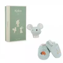 Kaloo 2-in-1 dovanų rinkinys Pelė (Barškutis + Batukai) Petites Chansons kolekcija