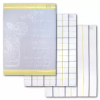 Dyckhoff Mojito Cocktail Checkered Dish Towel Set 3-Piece 50x70 cm