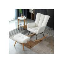 Supamas fotelis - MUVOE - Ergonomiškas - Baltas - Su kojų atrama - 92 cm aukščio balta