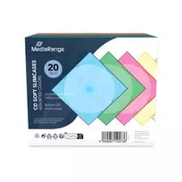 MEDIARANGE Retail Pack CD Soft Slim Case Color (5x4) – 20 skirtingų spalvų plonos dėklai kompaktiniams diskams