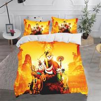 Kung Fu Panda Namai Anime 3 dalių komplektas 1 antklodės užvalkalas 3D vaikiškos patalynės su pagalvės užvalkalu Tinka vaikams ir suaugusiems 135x200cm yellow