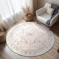 Žalias Apvalus Svetainės Kilimas Vintažinis Bohemiškas Miegamojo Kilimas Stilingas Pažangaus Meno Mašinoje Plaunamas Sofos Kavos Stalo Kilimėlis Alfombra Diameter 90cm
