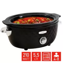 FRITEL Family Slow Cooker 5.5 Liter 210W Black/Chrome