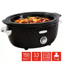 FRITEL Family Slow Cooker 3.3L 150W Black/Chrome