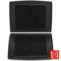 FRITEL Family Waffle Plate Set (2 Plates) for Waffle Maker 1300 Series - Non-Stick Cast Aluminum, Dishwasher Safe, Black/Grey