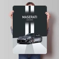 Maserati skardinis ženklas Automobilių plakatas Dekoracija namams Retro metalinis ženklas Plokštelė garažo sienai Meno dekoracija Kambariui 15.7x11.8In(40x30cm)