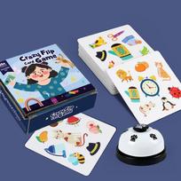 Children's Fun Board Game Bump Card Game Memory Training Matching Card Game Cognitive Enlightenment Concentration Education Toy blue
