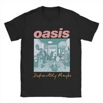 O-Oasis 90-ųjų Muzikos Roko Marškinėliai Vyriški Medvilniniai Viršutiniai Marškiniai Hip Hop O-kaklo Trumpomis Rankovėmis M gray