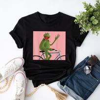Kermit The Frog Bike Ride Themup Adults Kids Unisex T-Shirt XXXL pink