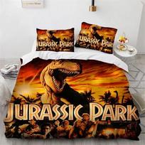 Juros periodo parkas Dinozaurų patalynės komplektas Viengulis Karališkas Dvigulė Antklodės užvalkalų komplektas Dovanos Vaikams Namų tekstilė Miegamojo dekoras Vaikams AU Single(140*210cm)3pcs black