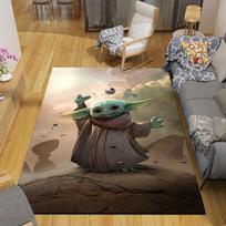 1 vnt. Disney Žvaigždžių karai Yoda rašto kilimas Plotinis kilimas Neslystantis kilimas Skalbiamas rankomis Grindų kilimėlis Tinka svetainei, miegamajam, namų dekoravimui 80cm by 120cm beige