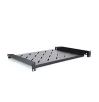 RACKTEL RL-PD600S 1U 19 colių priekyje montuojama lentyna, 600 mm gylis, 20 kg keliamoji galia, juoda (RAL 9005)