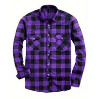 Vyriški šlifuotos juodos ir pilkos spalvos languoti marškiniai Vintažiniai Streetwear marškiniai sagomis XL violetinė